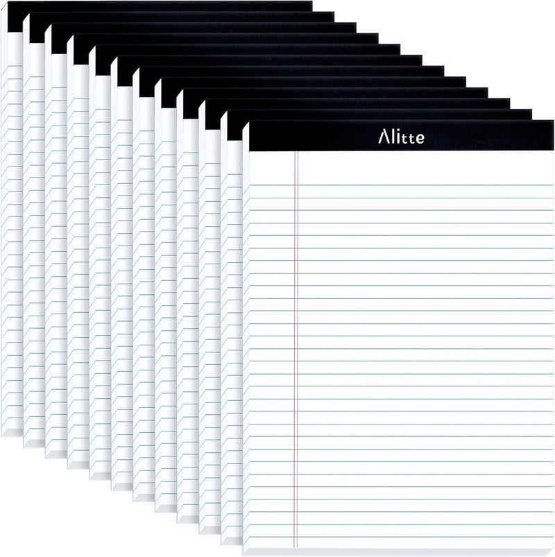 Alitte Legal Notepads 8.5 x 11, Pack of 12 - Perforated Wide Ruled Writing Pad - Premium Thick Paper, No Ink Bleeding - Blank Legal Pads For Home, Office, School, Business - 50 Sheets Per Notebook - Image 1